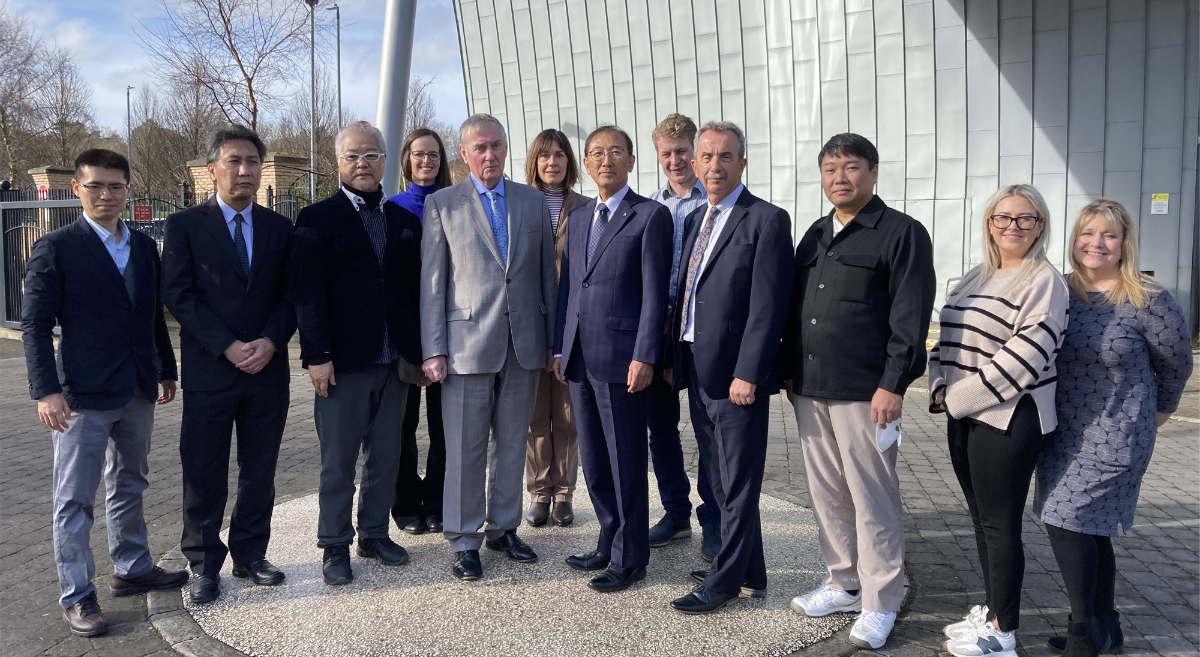 Japanese visitors outside SERC's Space Campus